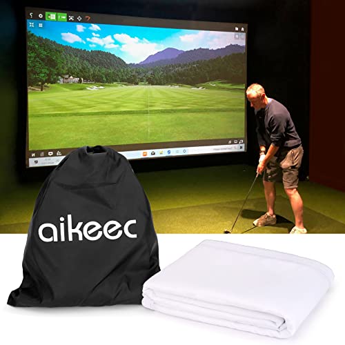aikeec Indoor Golf Simulator Impact Screen with 14pcs Grommet Holes for Golf Training, Golf Simulators Projection Screen 8.5 ft x 8.5 ft.