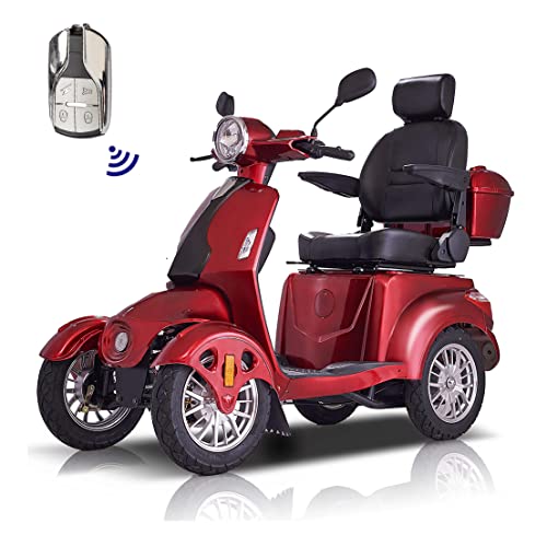 Xmatch Heavy Duty 4-Wheel 3 Speed Medical Electric Mobility Scooter for Elder & Seniors, Battery Powered Device 800W with Rear Lockbox Adjustable Seat (Type 1)
