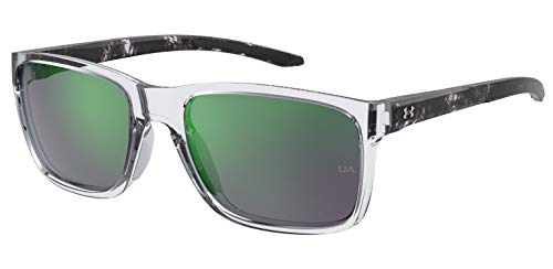 Under Armour Mens Under Armour Male Style Ua 0005/S Sunglasses, Crystal Black/Polarized Green Multi, 58mm 19mm US