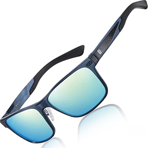DUCO Polarized Sunglasses for Men Vintage Aluminum Frame Retro Sports Sun Glasses Driving Shades 100% UV Protection 8207