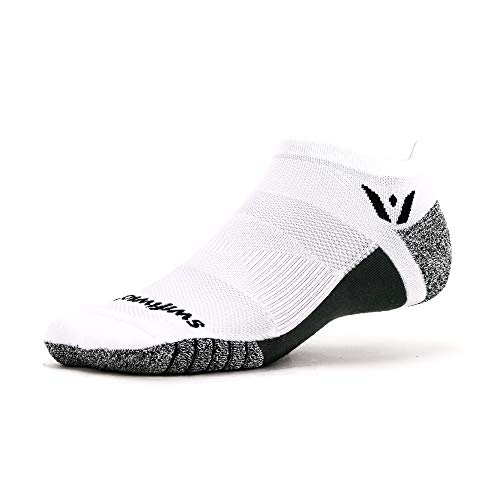 Swiftwick- FLITE XT ZERO Non-Slip Running Socks, Golf Socks, Ultimate Stability (White, Medium)