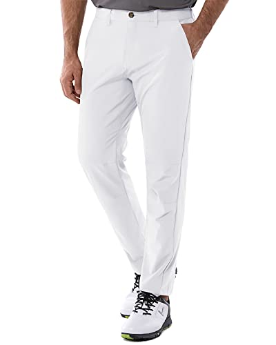 33,000ft Men’s Golf Pants with 5 Pockets Classic-Fit Stretch Quick Dry Lightweight UPF 50+ Hiking Pants White