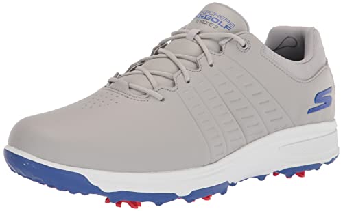 Skechers Men’s Torque Waterproof Golf Shoe, Gray/Blue Sole, 10 Wide