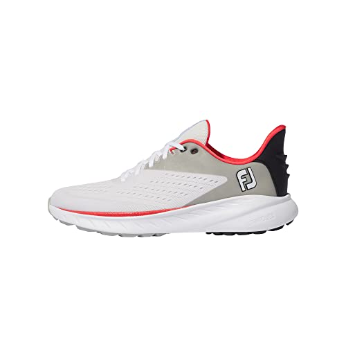 FootJoy Men’s Fj Flex Xp Golf Shoe, White/Black/Red, 10.5