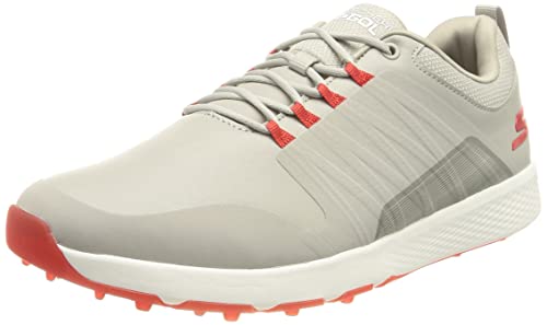 Skechers Men’s Elite 4 Victory Spikeless Golf Shoe Sneaker, Gray/Red, 8