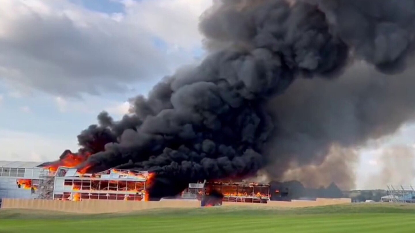 Ryder Cup’s Marco Simone Golf & Country Club grandstand goes up in flames