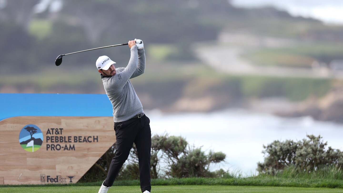 Cantlay takes off Tour board hat, shoots 64 to trail by 1 at Pebble