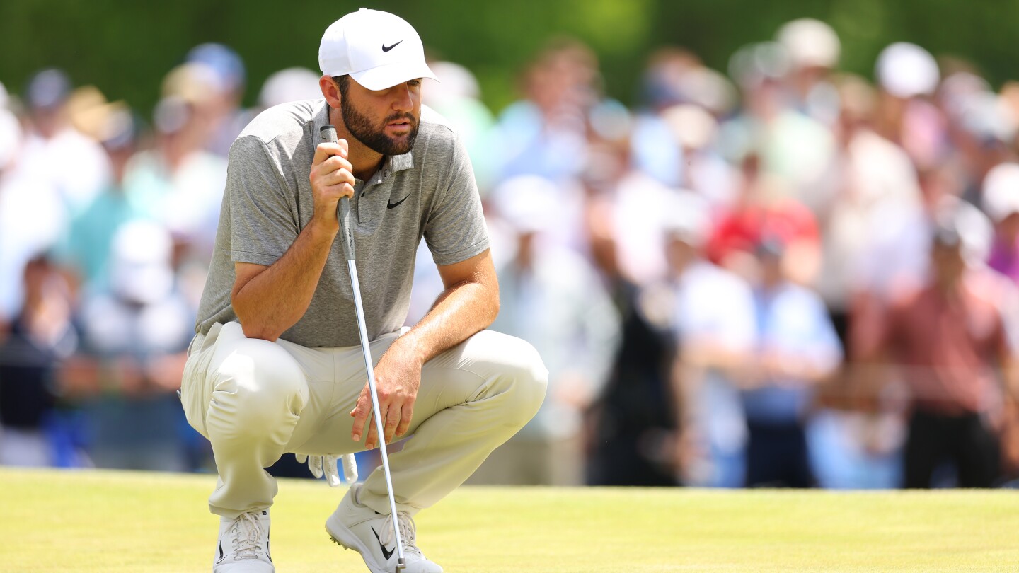 Scottie Scheffler working on his putting ahead of Charles Schwab Challenge