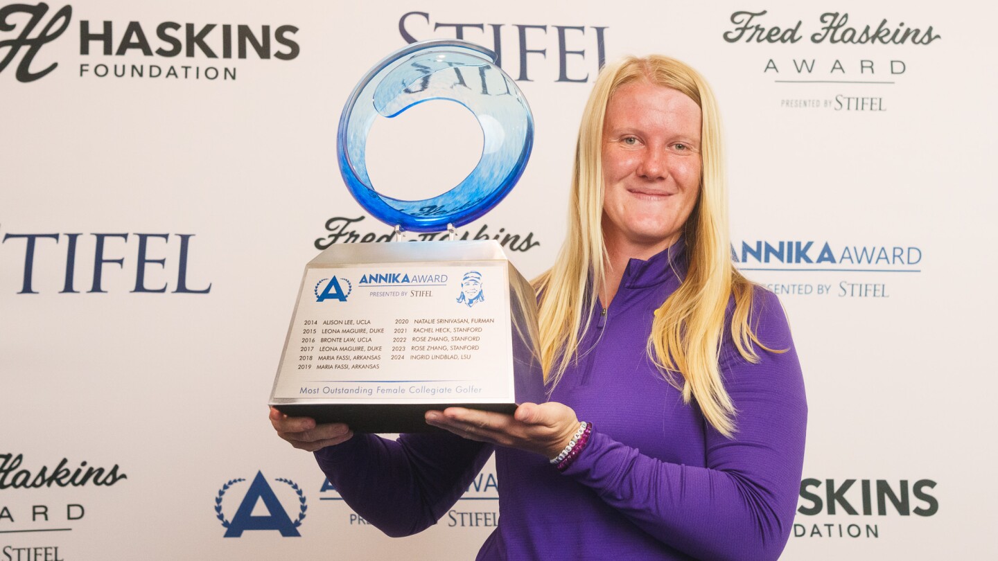 Five times a finalist, LSU’s Ingrid Lindblad finally wins Annika Award