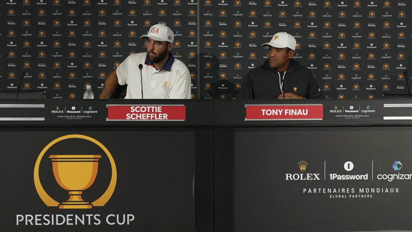 Scottie Scheffler, Tony Finau speak after Presidents Cup, Day 2