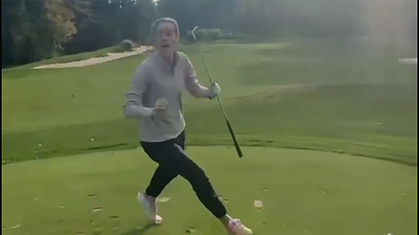 WATCH: Caitlin Clark celebrates after near ace during golf-filled offseason