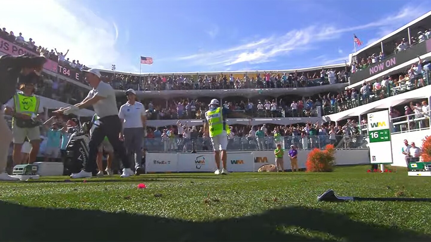 Emiliano Grillo makes hole-in-one at TPC Scottsdale’s infamous 16th and the crowd goes nuts