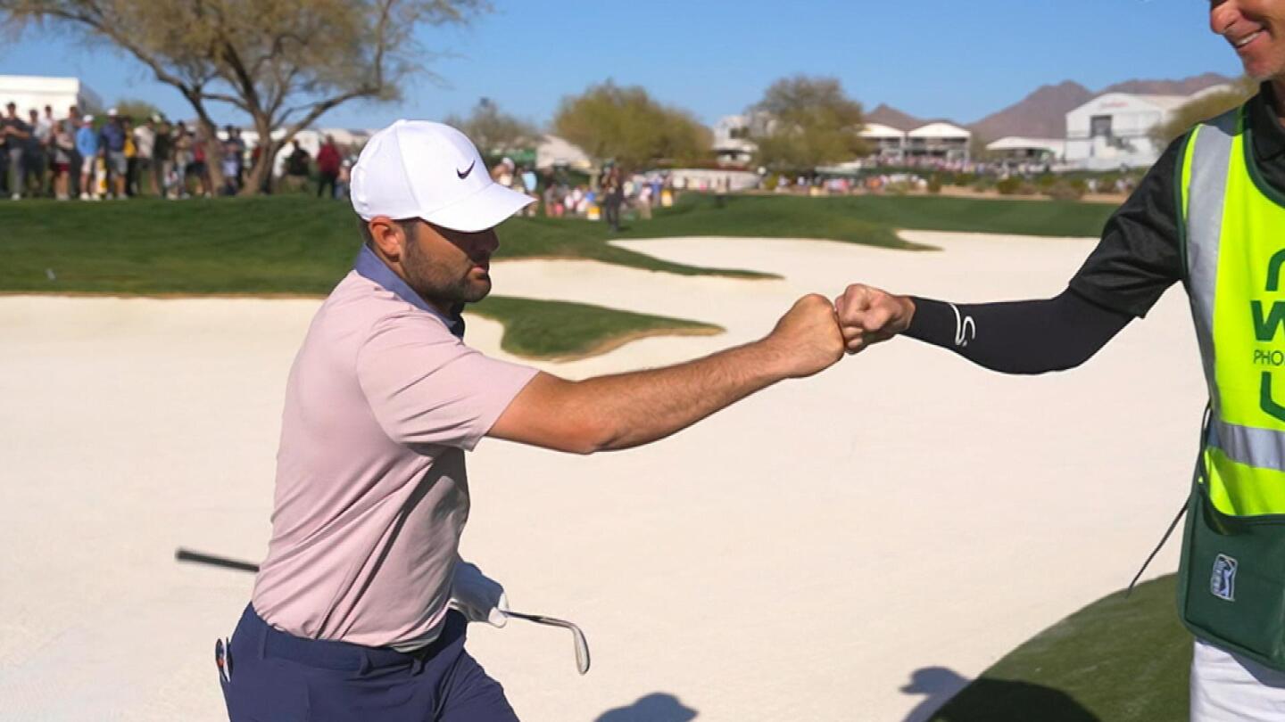 Scottie Scheffler holes out at PGA Tour’s WM Phoenix Open Round 1 from sand